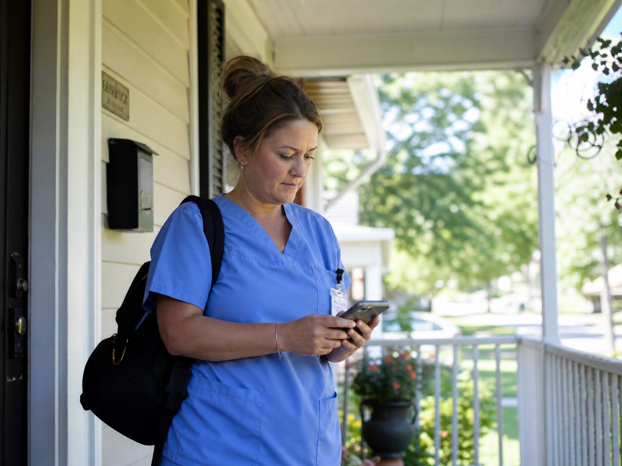 Caregiver supporting a senior client at home